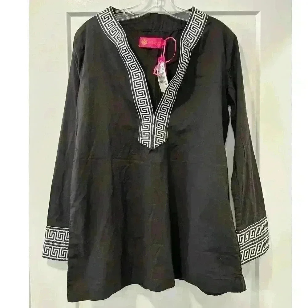 The Macbeth Collection NWT by Margaret Josephs Women’s V-Neck Swim Top Cover-Up - Picture 3 of 9